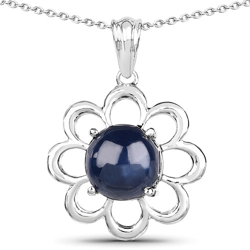 4.65 Carat Genuine Blue Sapphire .925 Sterling Silver Pendant by Bids.com