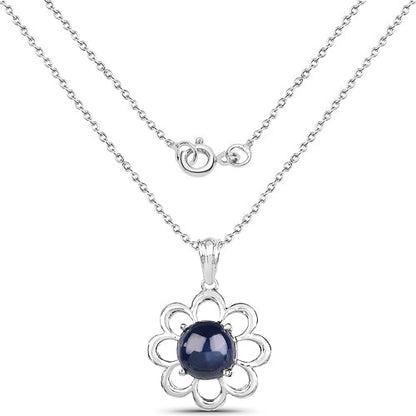 4.65 Carat Genuine Blue Sapphire .925 Sterling Silver Pendant by Bids.com