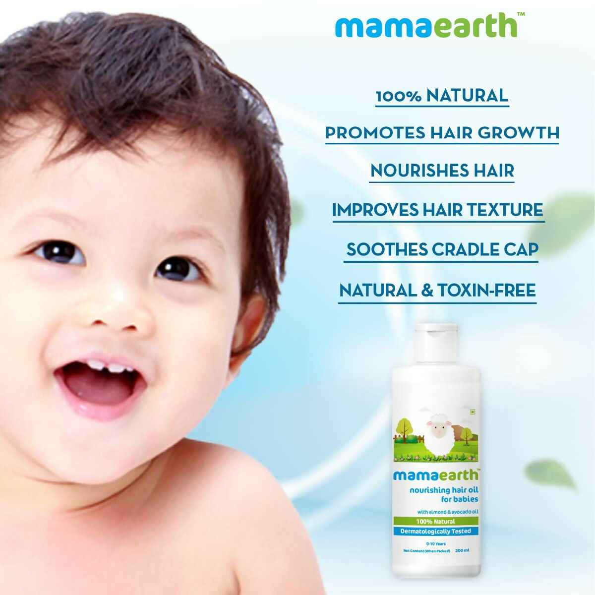 Mamaearth Gentle Cleansing Natural Baby Shampoo &amp; Nourishing Hair Oil for Babies