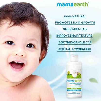 Mamaearth Gentle Cleansing Natural Baby Shampoo &amp; Nourishing Hair Oil for Babies