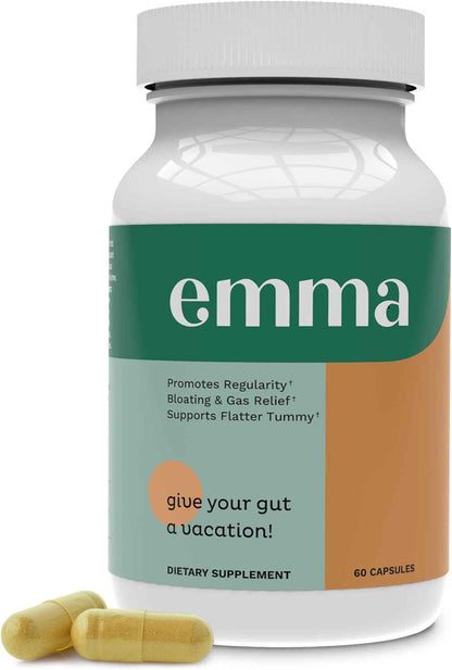 Emma Gut Health Gas and Bloating Relief, Constipation 60 Capsules - Clearance Sale