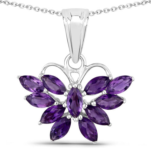 1.65 Carat Genuine Amethyst .925 Sterling Silver Pendant by Bids.com