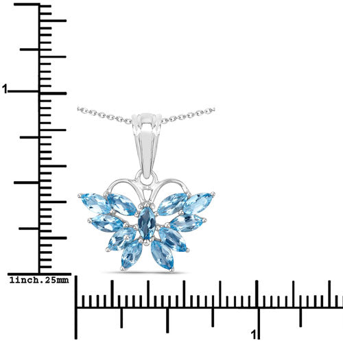 1.76 Carat Genuine Swiss Blue Topaz .925 Sterling Silver Pendant by Bids.com