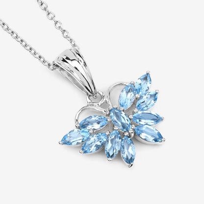1.76 Carat Genuine Swiss Blue Topaz .925 Sterling Silver Pendant by Bids.com