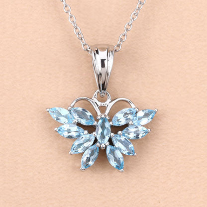 1.76 Carat Genuine Swiss Blue Topaz .925 Sterling Silver Pendant by Bids.com