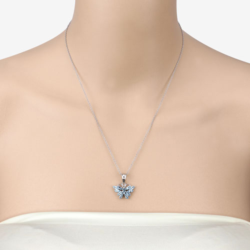 1.76 Carat Genuine Swiss Blue Topaz .925 Sterling Silver Pendant by Bids.com