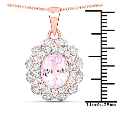 4.26 Carat Genuine Kunzite and White Topaz .925 Sterling Silver Pendant by Bids.com