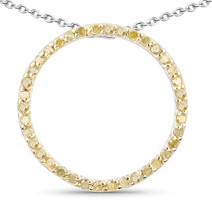 0.30 Carat Genuine Diamond Yellow .925 Sterling Silver Pendant by Bids.com