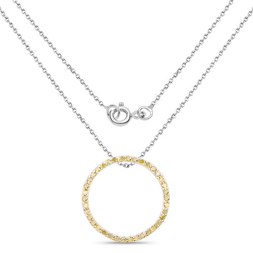 0.30 Carat Genuine Diamond Yellow .925 Sterling Silver Pendant by Bids.com