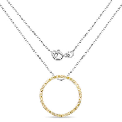 0.30 Carat Genuine Diamond Yellow .925 Sterling Silver Pendant by Bids.com