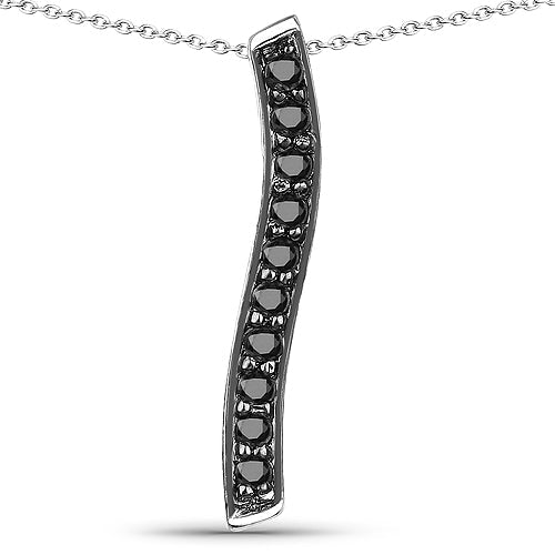 0.30 Carat Genuine Black Diamond .925 Sterling Silver Pendant by Bids.com