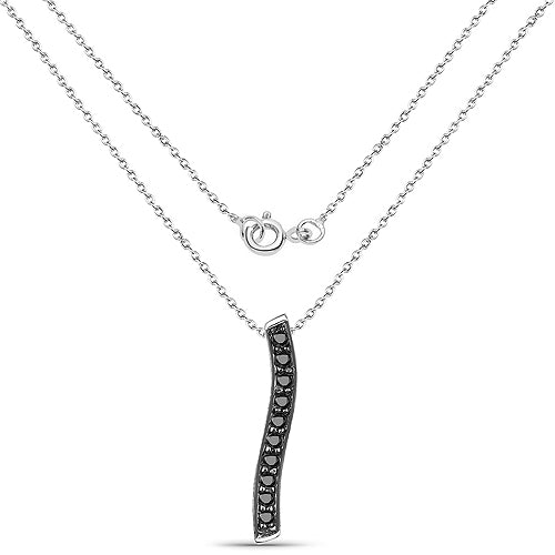 0.30 Carat Genuine Black Diamond .925 Sterling Silver Pendant by Bids.com