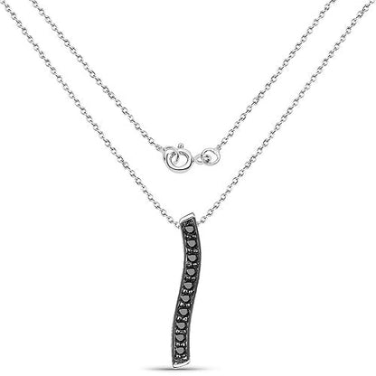 0.30 Carat Genuine Black Diamond .925 Sterling Silver Pendant by Bids.com