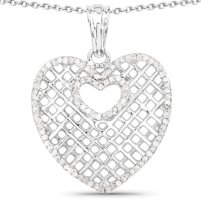 0.52 Carat Genuine White Diamond .925 Sterling Silver Pendant by Bids.com