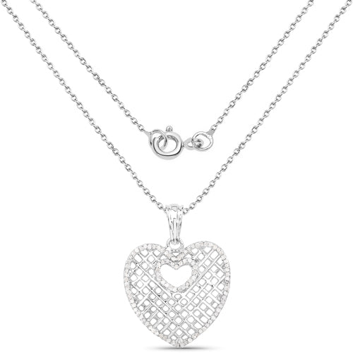 0.52 Carat Genuine White Diamond .925 Sterling Silver Pendant by Bids.com