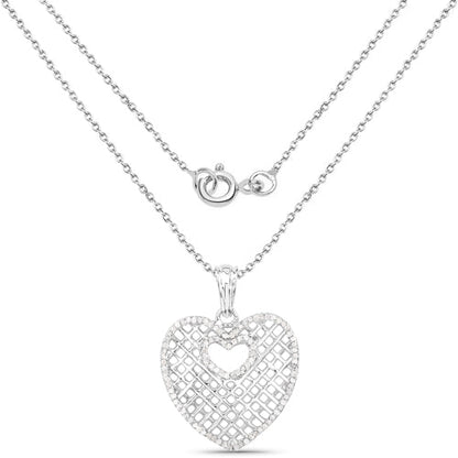 0.52 Carat Genuine White Diamond .925 Sterling Silver Pendant by Bids.com