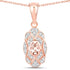 0.52 Carat Genuine Morganite and White Topaz .925 Sterling Silver Pendant by Avera Group