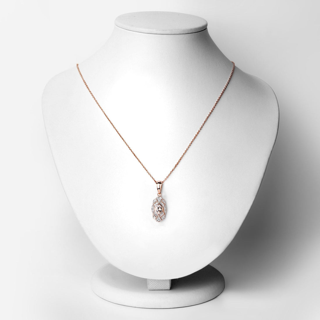 0.52 Carat Genuine Morganite and White Topaz .925 Sterling Silver Pendant by Avera Group
