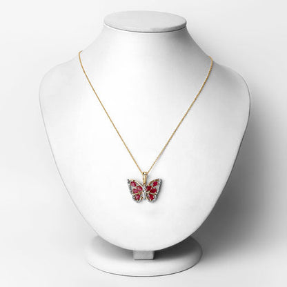 2.07 Carat Genuine Ruby and White Zircon .925 Sterling Silver Pendant  DestGlow