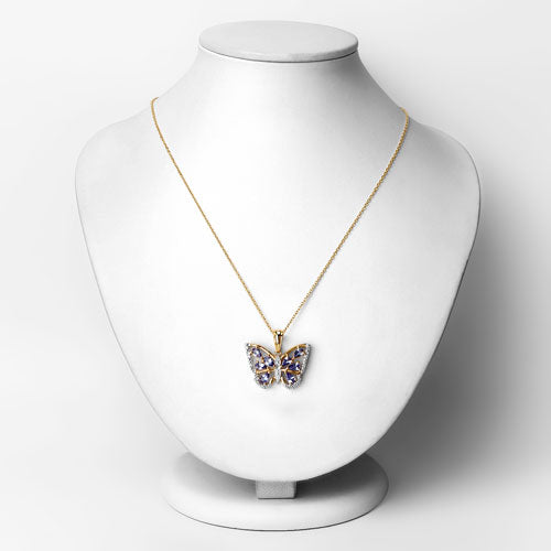 1.75 Carat Genuine Tanzanite and White Zircon .925 Sterling Silver Pendant by Bids.com