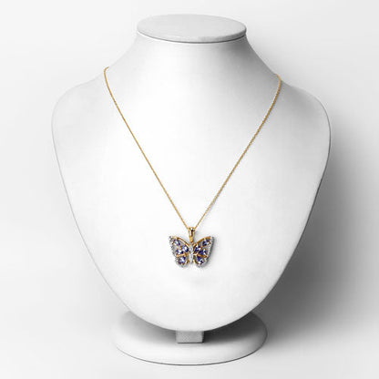 1.75 Carat Genuine Tanzanite and White Zircon .925 Sterling Silver Pendant by Bids.com