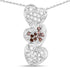 0.45 Carat Genuine Red Diamond and White Diamond .925 Sterling Silver Pendant by Bids.com