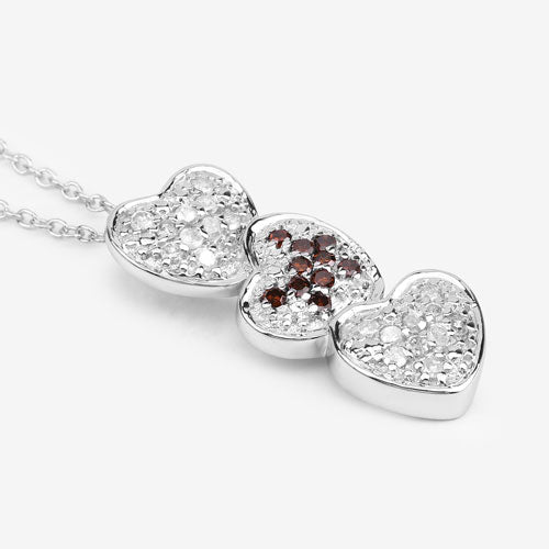 0.45 Carat Genuine Red Diamond and White Diamond .925 Sterling Silver Pendant by Bids.com