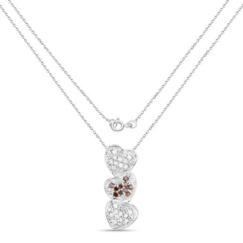 0.45 Carat Genuine Red Diamond and White Diamond .925 Sterling Silver Pendant by Bids.com