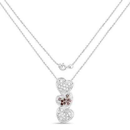 0.45 Carat Genuine Red Diamond and White Diamond .925 Sterling Silver Pendant by Bids.com