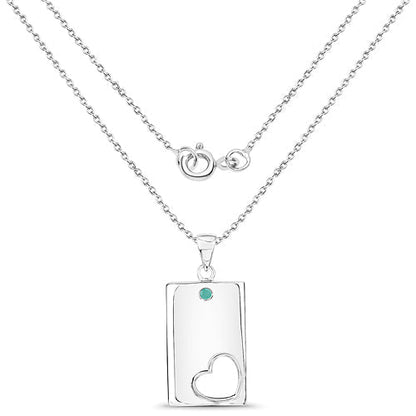 0.03 Carat Genuine Emerald .925 Sterling Silver Pendant  DestGlow