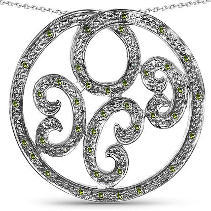 0.22 Carat Genuine Green Diamond .925 Sterling Silver Pendant by Bids.com