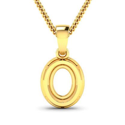 0.18 Carat Genuine White Diamond 14K Yellow Gold Semi Mount Pendant - holds 8x6mm Oval Gemstone by Bids.com