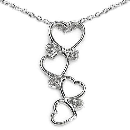 0.07 Carat Genuine White Diamond .925 Sterling Silver Pendant  DestGlow