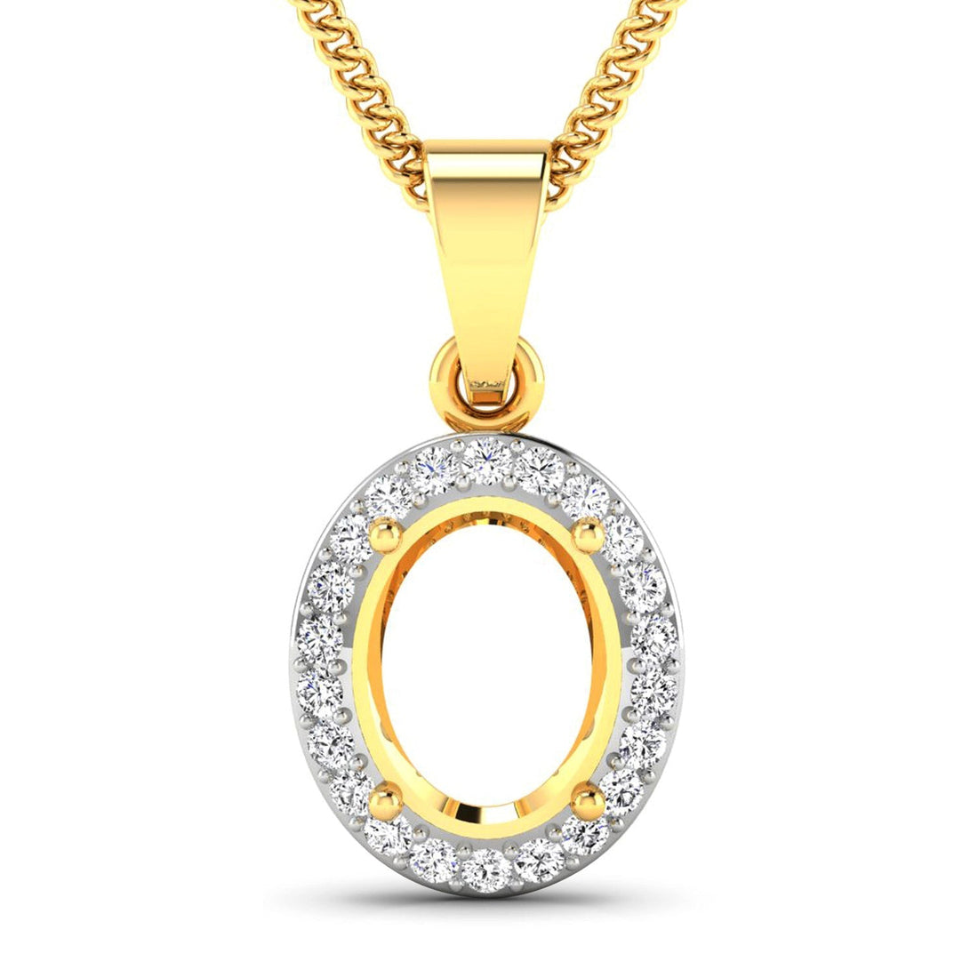 0.22 Carat Genuine White Diamond 14K Yellow Gold Pendant 