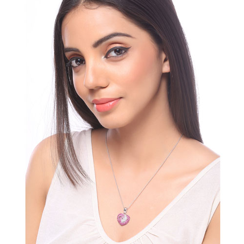 2.65 Carat Genuine Ruby and White Sapphire .925 Sterling Silver Pendant by Bids.com