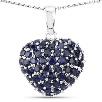 7.26 Carat Genuine Blue Sapphire .925 Sterling Silver Pendant by Bids.com