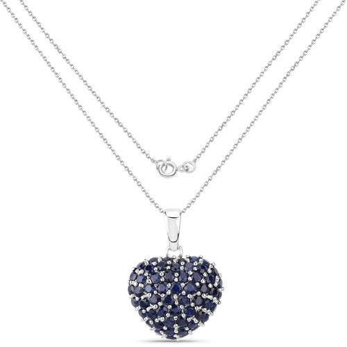 7.26 Carat Genuine Blue Sapphire .925 Sterling Silver Pendant by Bids.com