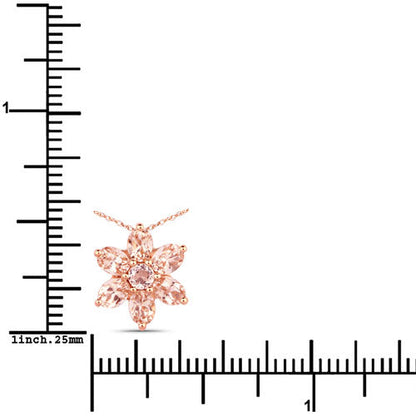 0.99 Carat Genuine Morganite 10K Rose Gold Pendant  DestGlow
