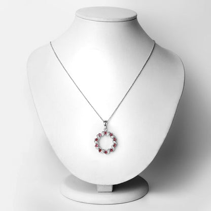 1.30 Carat Genuine Pink Tourmaline and White Topaz .925 Sterling Silver Pendant by Bids.com