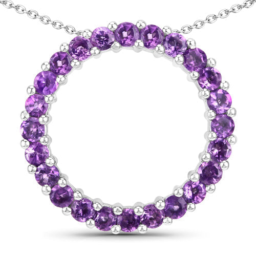 0.72 Carat Genuine Amethyst .925 Sterling Silver Pendant  DestGlow