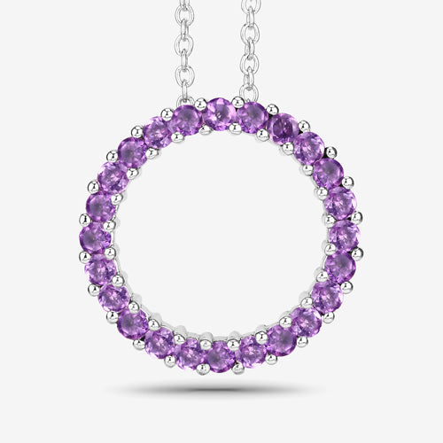 0.72 Carat Genuine Amethyst .925 Sterling Silver Pendant  DestGlow