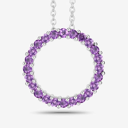 0.72 Carat Genuine Amethyst .925 Sterling Silver Pendant  DestGlow