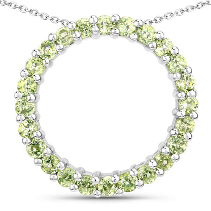 0.84 Carat Genuine Peridot .925 Sterling Silver Pendant  DestGlow