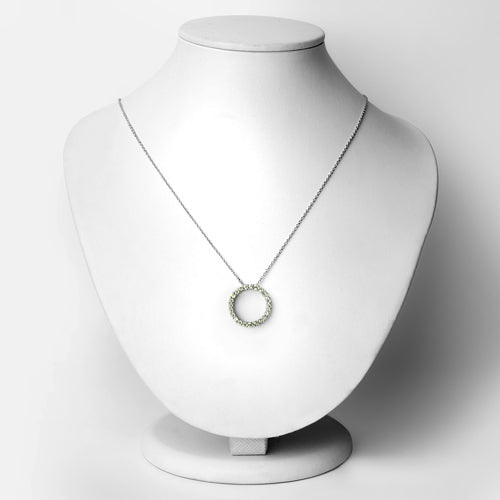 0.84 Carat Genuine Peridot .925 Sterling Silver Pendant  DestGlow