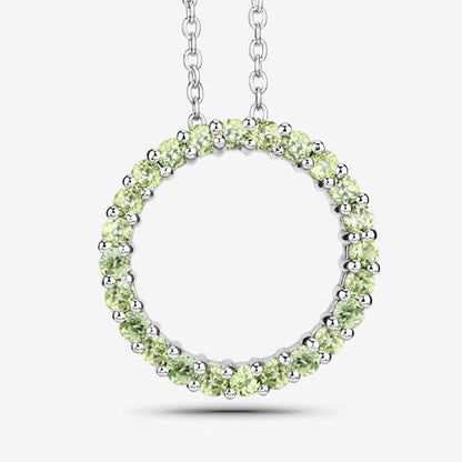 0.84 Carat Genuine Peridot .925 Sterling Silver Pendant  DestGlow