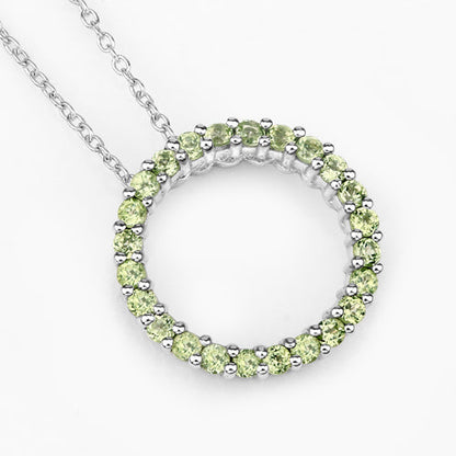 0.84 Carat Genuine Peridot .925 Sterling Silver Pendant  DestGlow