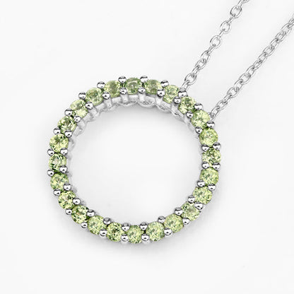 0.84 Carat Genuine Peridot .925 Sterling Silver Pendant  DestGlow