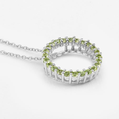0.84 Carat Genuine Peridot .925 Sterling Silver Pendant  DestGlow