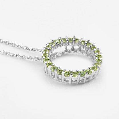 0.84 Carat Genuine Peridot .925 Sterling Silver Pendant  DestGlow