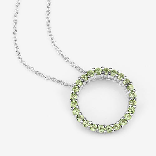 0.84 Carat Genuine Peridot .925 Sterling Silver Pendant  DestGlow